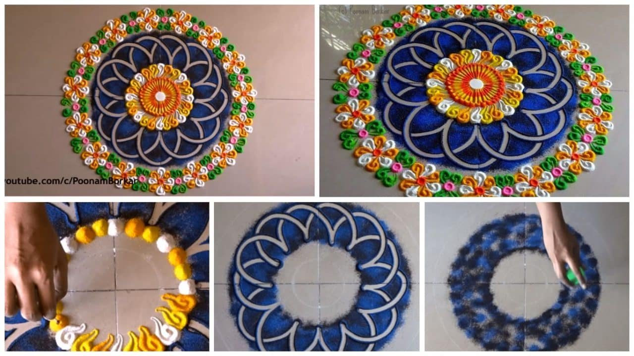 Beautiful and unique rangoli design – Simple Craft Ideas