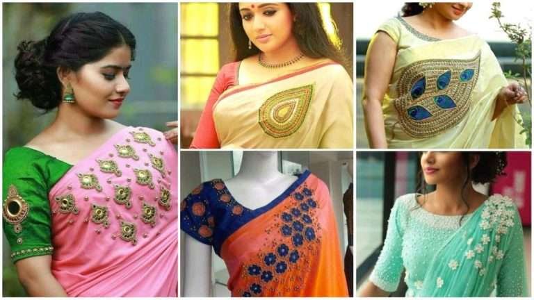 Different types of designer saree and blouse
