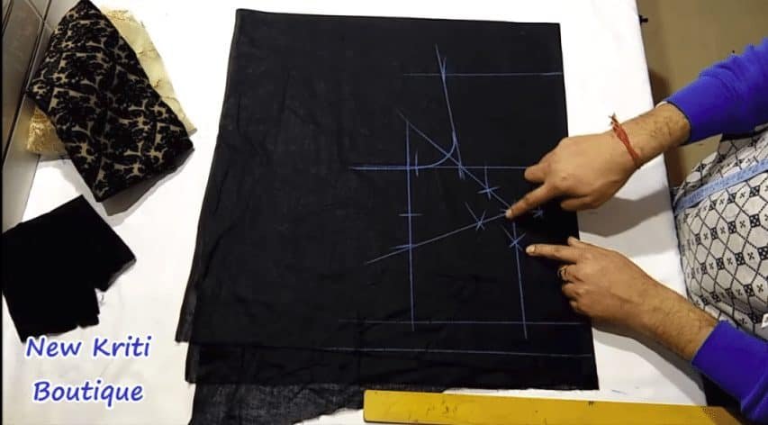 Designer net blouse cutting and stitching