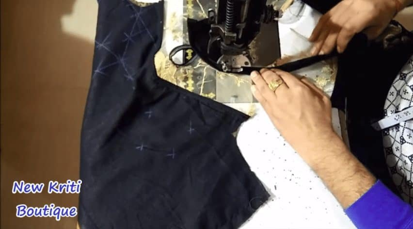 Designer net blouse cutting and stitching