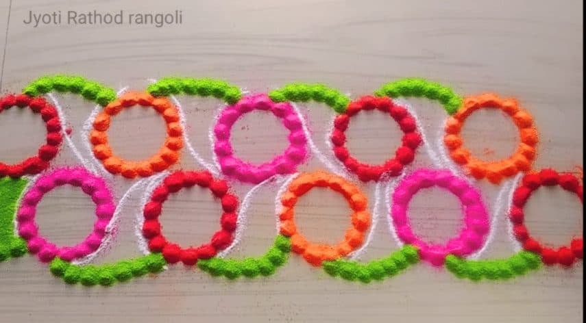 How to make easy and simple unique border rangoli designs