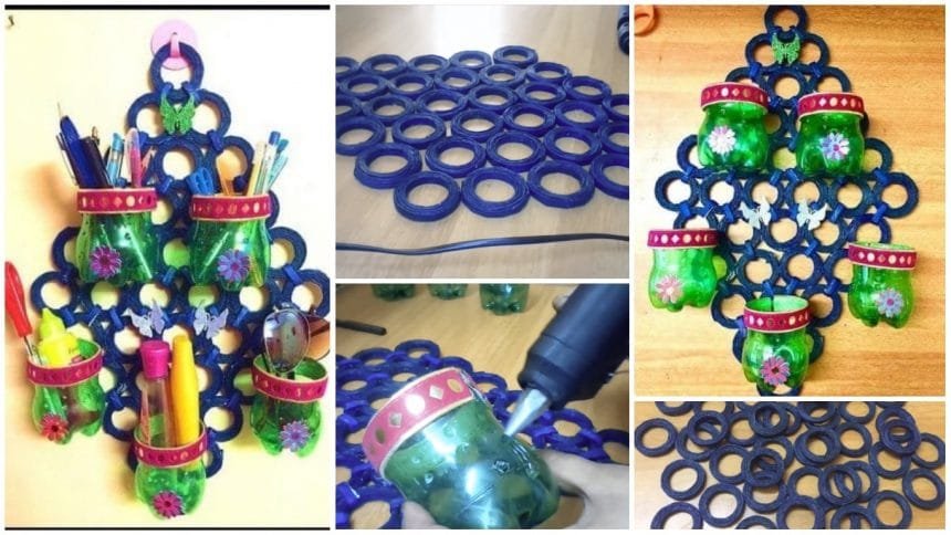 How to make plastic bottle organizer - Simple Craft Idea