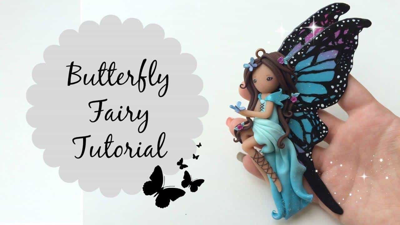 How to make polymer clay butterfly fairy doll - Simple 