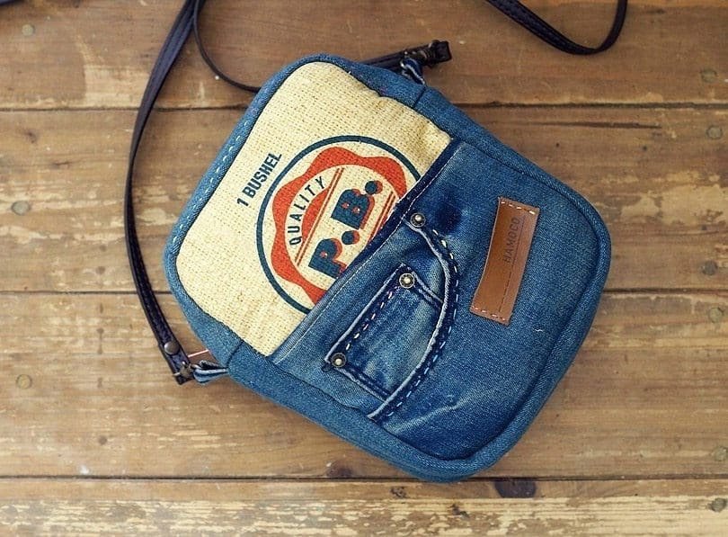 Bag from recycled old jeans