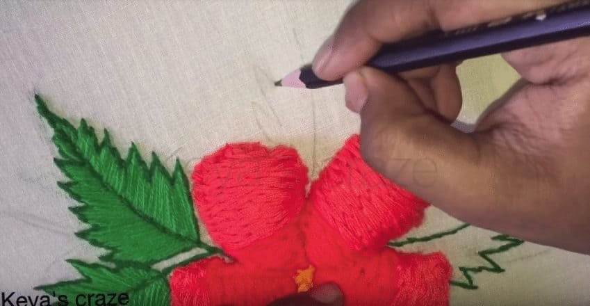 Hibiscus flower hand embroidery
