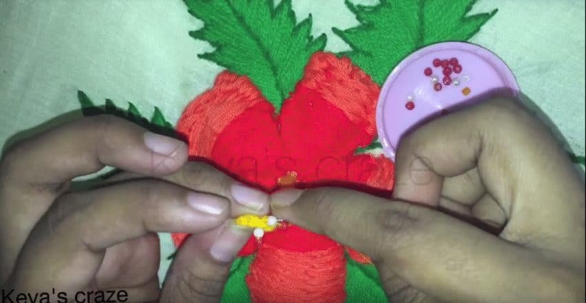  Hibiscus flower hand embroidery