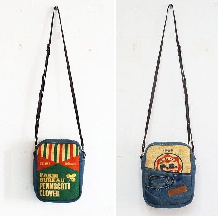 Bag from recycled old jeans