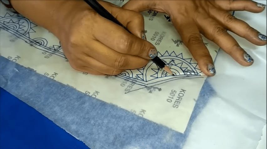 Liquid embroidery for kurthi neck