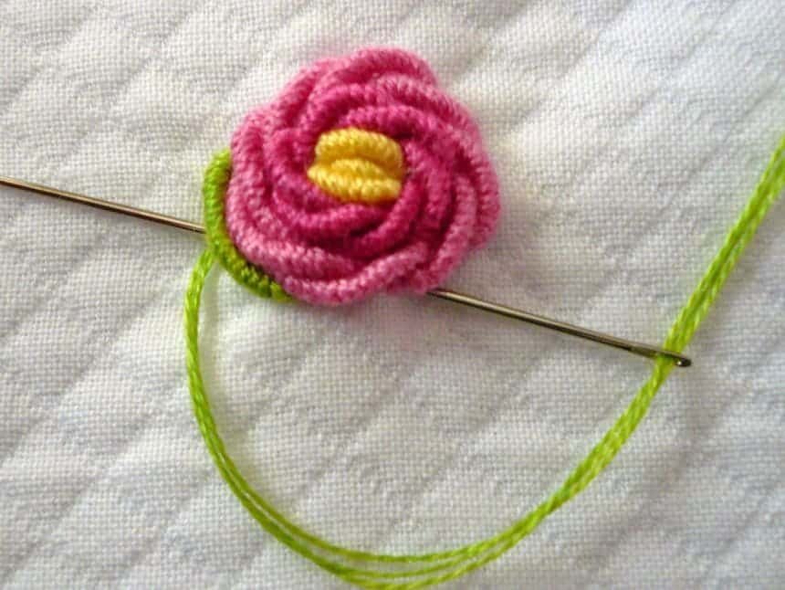 bullion rose embroidery