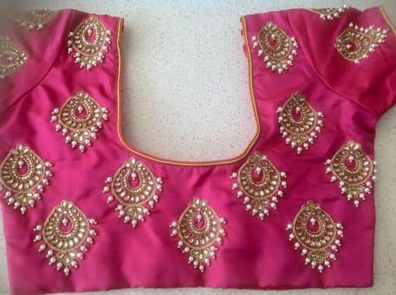 Jewellery embroidery for kurti,blouse and saree - Simple 