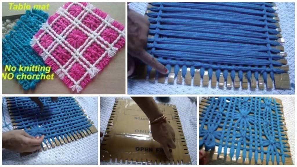 How to make woolen flower table mat