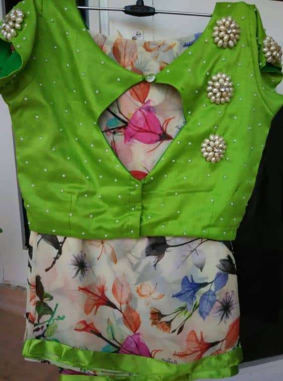Trendy saree blouse 18