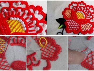 Brazilian embroidery flower