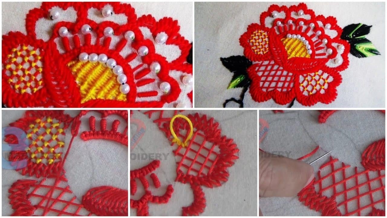 Brazilian embroidery flower