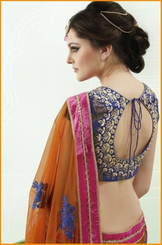 Blouse Back Neck Designs With Borders Images