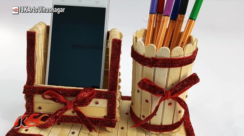 Pen stand and mobile phone holder