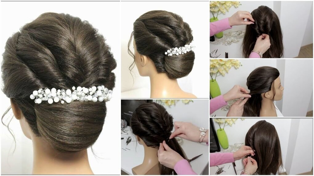 French Roll Bun Hairstyle With Twists Simple Craft Ideas