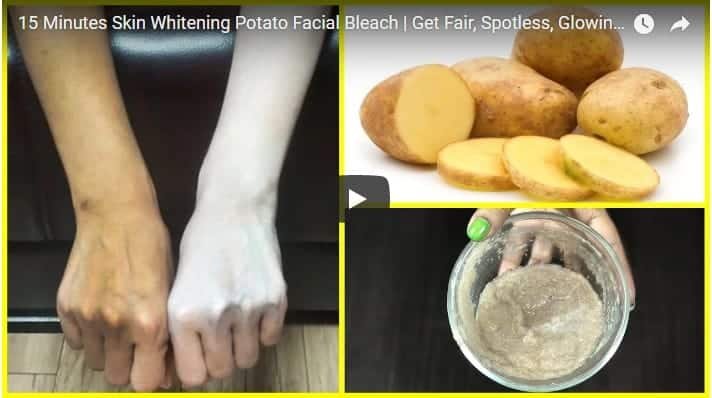 skin whitening potato facial bleach