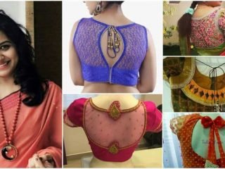 trendy saree blouse back designs