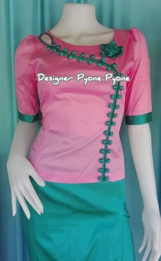 Myanmar costume front design - Simple Craft Ideas
