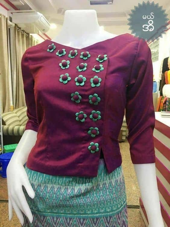 Myanmar costume front design - Simple Craft Idea