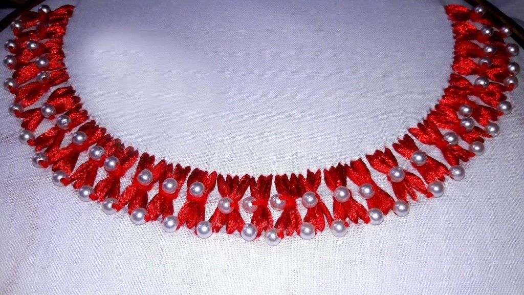 Neckline embroidery
