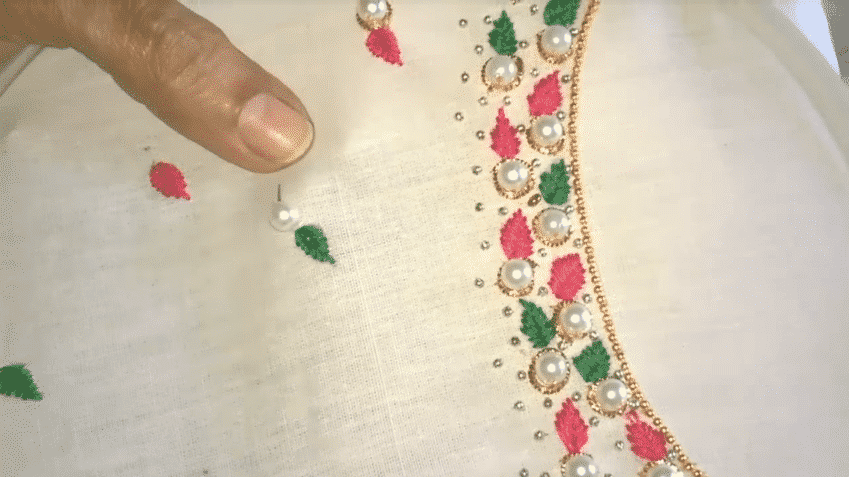 Neckline embroidery