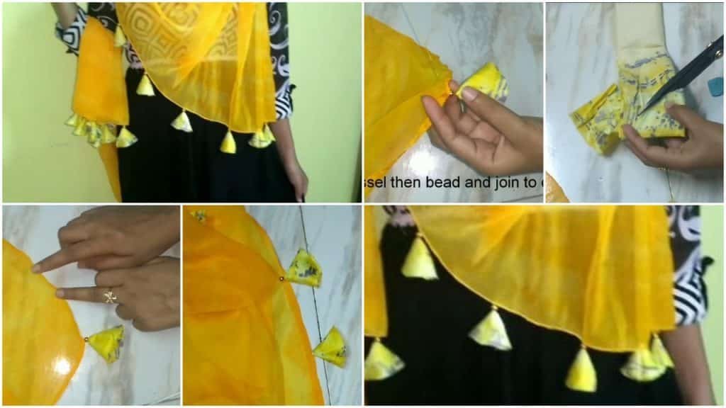 sari stole designing