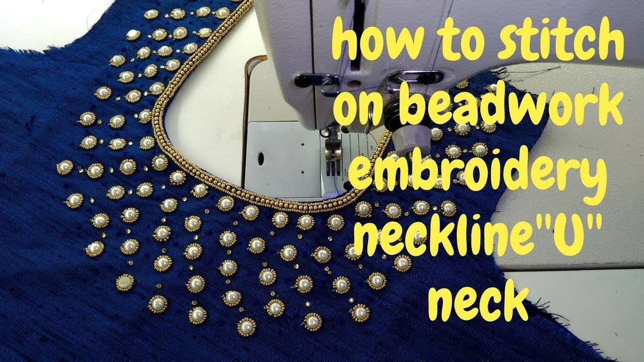 bead work embroidery neckline