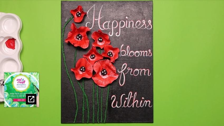 canvas with shilpkar poppy flowers