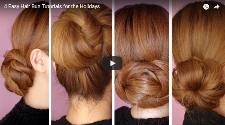 4 Easy hair bun tutorials for the holidays - Simple Craft Ideas