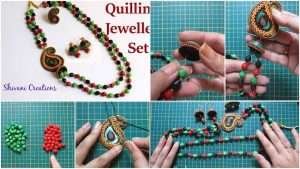 How to make paper quilling necklace set