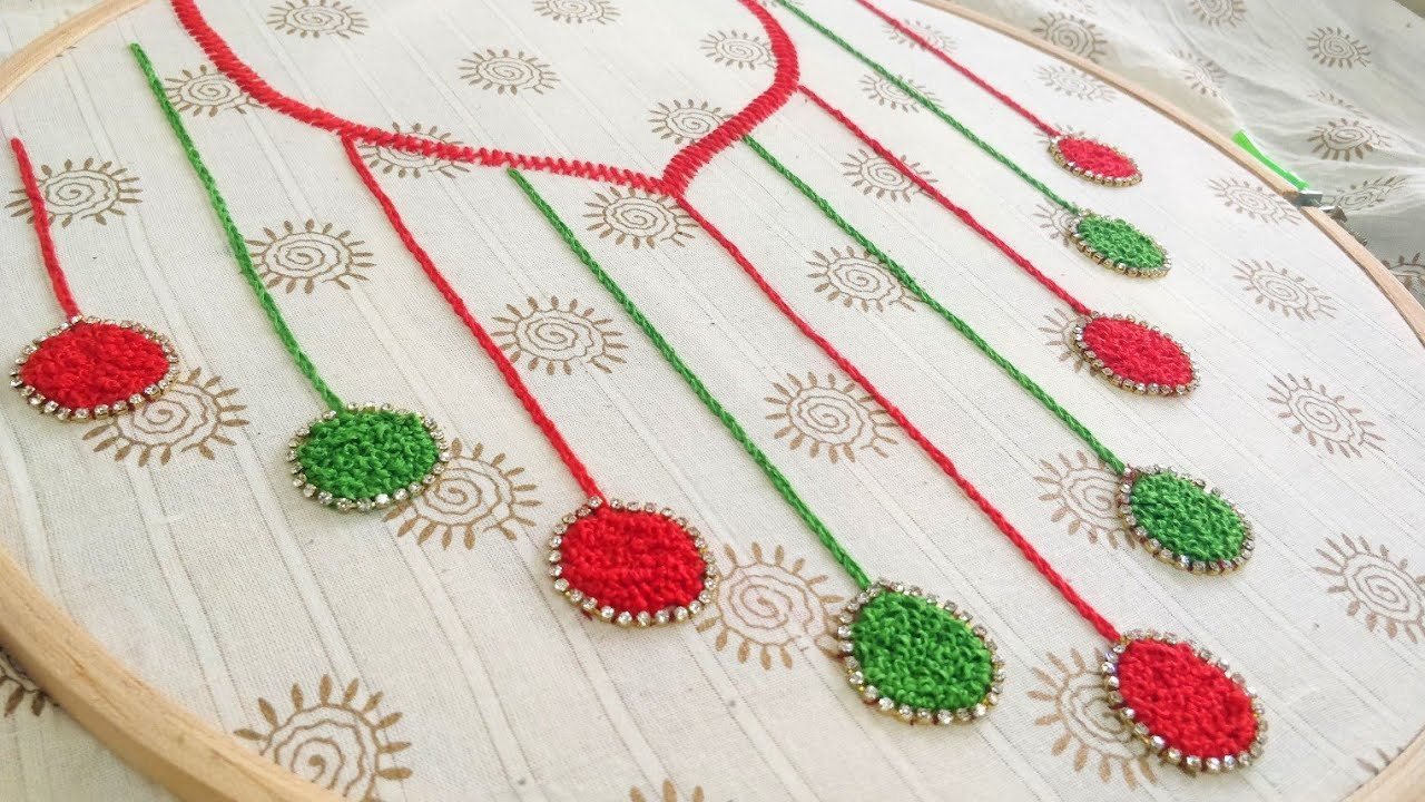 Neckline embroidery for kurti