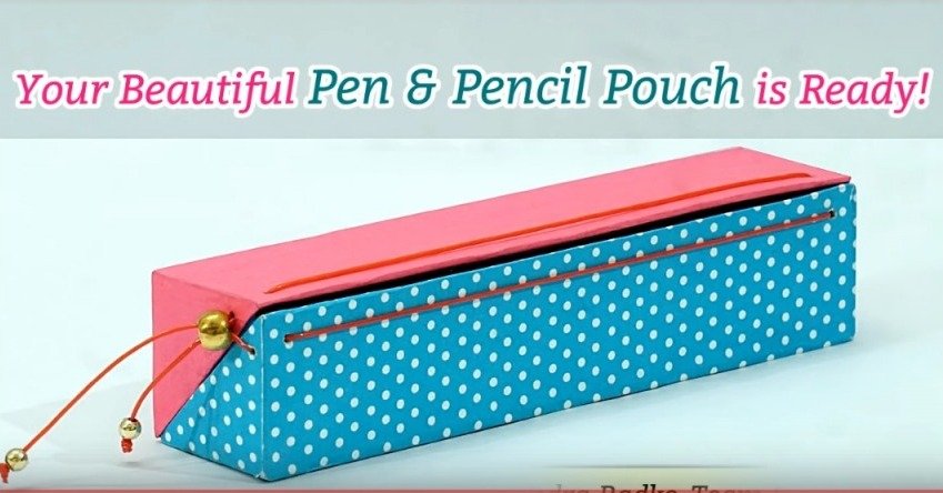How to make pencil case from waste cardboard - Simple Craft Ideas