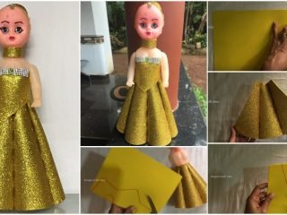 doll dress with foam