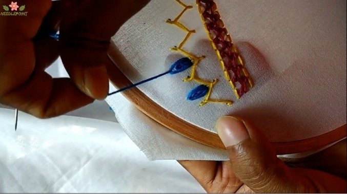 Neckline embroidery design