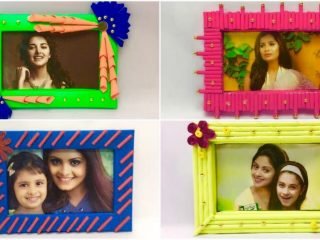 handmade photo frames from waste material