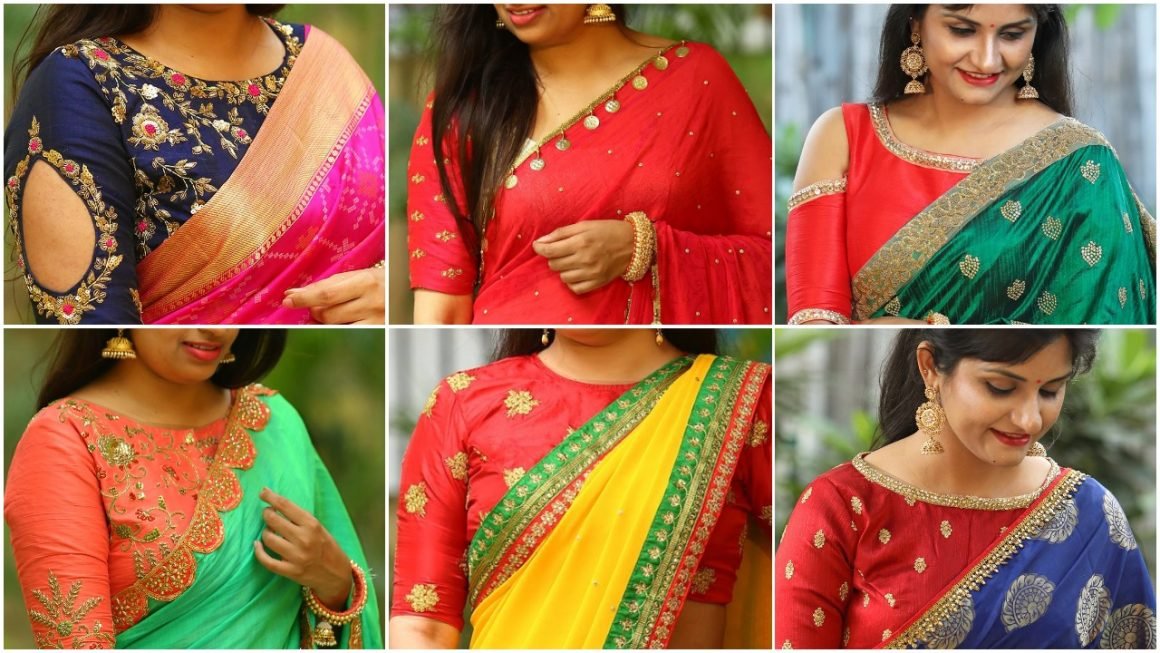 Heavy Blouse with Plain Saree: ... Zari Cut Work on a Beige Blouse: ... Captivating Heavy Embellished Blouse: ... A Backless Strapped Style Blouse: ... Jacket as a Fashion Blouse: ... Short Jacket Sleeve Blouse Pattern: ... Designer Red Long Blouse: ... Back Bow Pattern Blouse:
