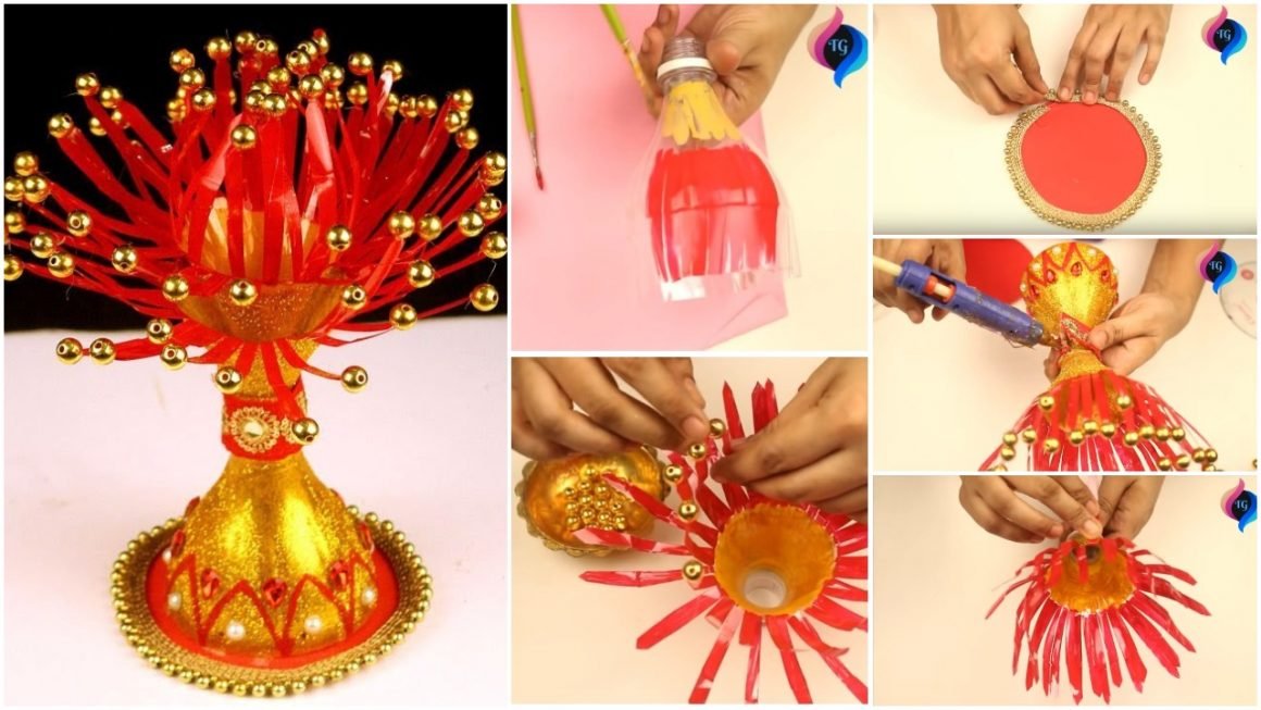 how to make flower vase with plastic bottle step by step
