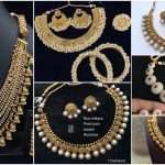 Antique gold pearl necklace sets