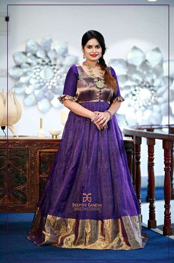 Buy Gaj kesri Dress at Rs 3649 online from Bullionknot Pattu Dresses   BK380N