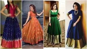 Convert your old saree into a beautiful gown styles