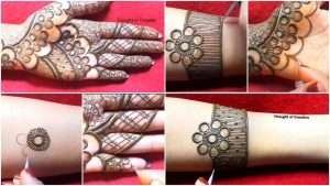 Shaded flower full hand bridal mehndi design
