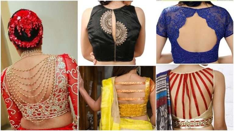New saree blouse back neck designs