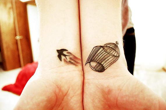 Bird and Cage tattoo