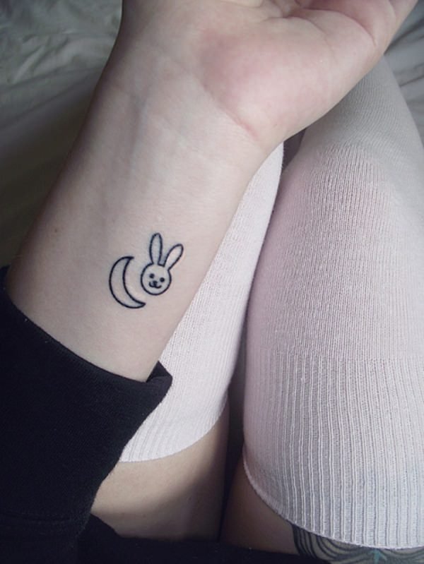 Moon and Rabbit Tattoo