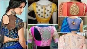 30 Pretty sheer back neck blouse designs in 2019