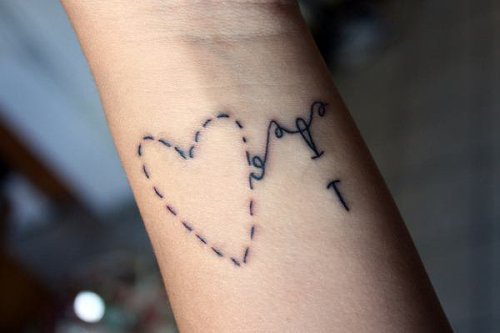 Love stitched tattoo