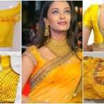 Yellow designer blouse