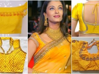 Yellow designer blouse